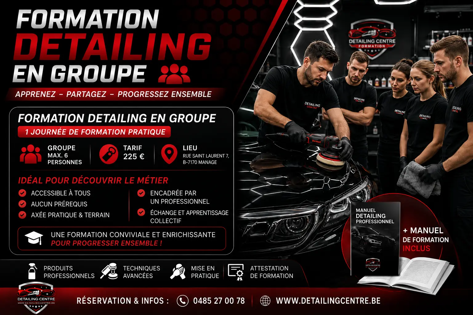 Formation detailing automobile en groupe chez Detailing Centre